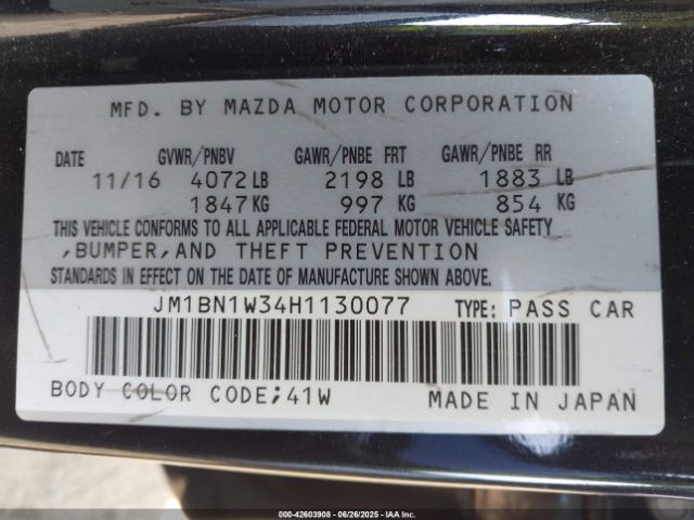 JM1BN1W34H1130077 Mazda py