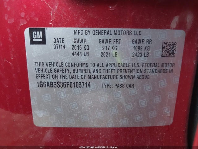 2015 CADILLAC ATS 1G6AB5S36F0103714 Photo 8