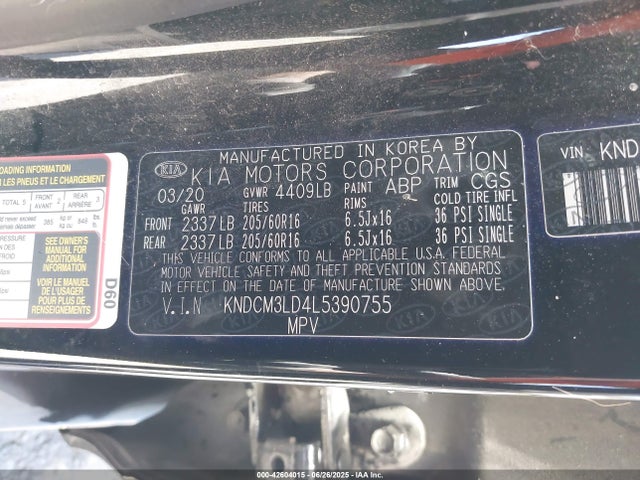 KNDCM3LD4L5390755 KIA gdi