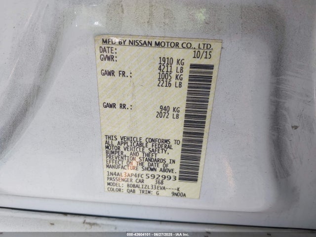 1N4AL3AP4FC592993 Nissan 2015