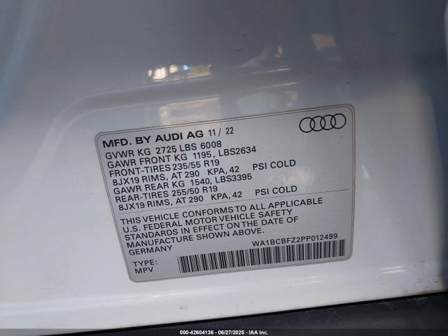 2023 AUDI Q4 E-TRON WA1BCBFZ2PP012499 Photo 8