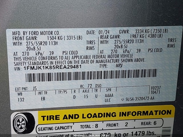 1FMJK1K85REA29481 Ford gtdi-standard