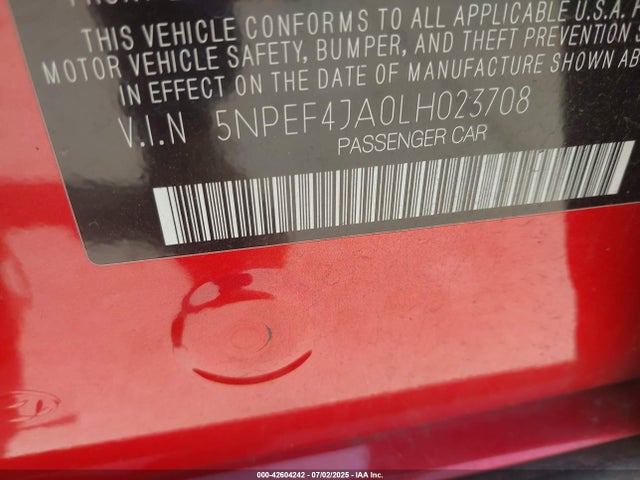 5NPEF4JA0LH023708 Hyundai gdi theta iii