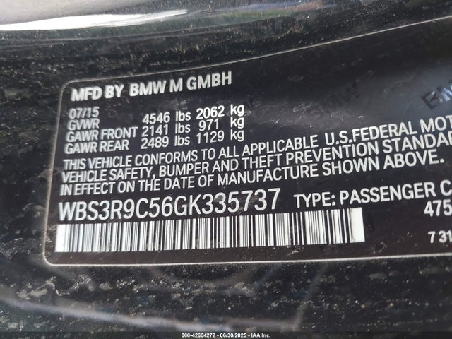 WBS3R9C56GK335737 BMW M4