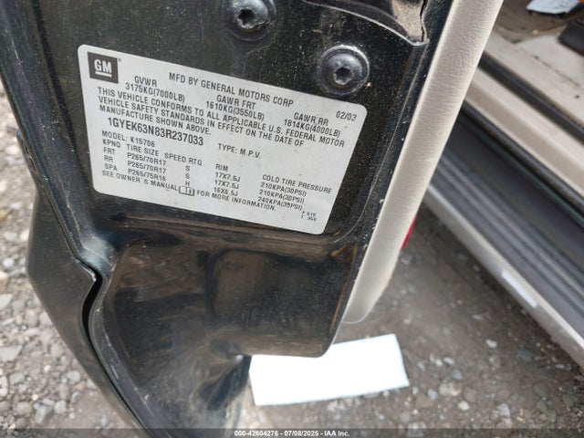 2003 CADILLAC ESCALADE 1GYEK63N83R237033 Photo 8