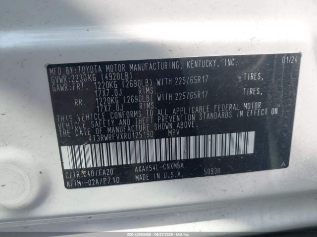 2024 TOYOTA RAV4 HYBRID 4T3RWRFVXRU125190 Photo 8