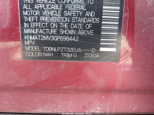 KNMAT2MV3GP698442 Nissan 2016