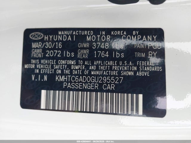 Hyundai dohc gdi gamma 2016 KMHTC6AD0GU295527 Image 9