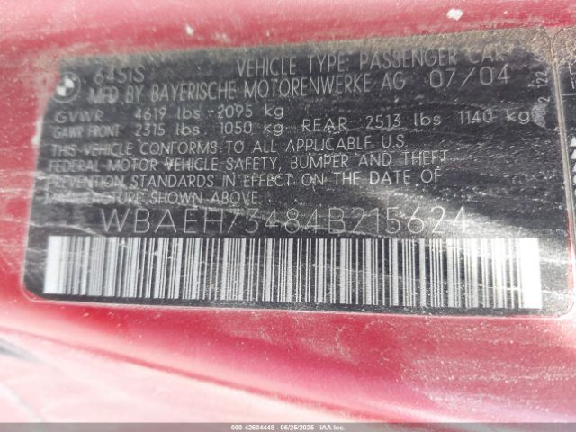 2004 BMW 645CI WBAEH73484B215624 Photo 8