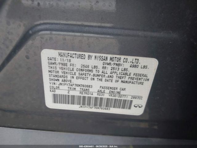 2019 INFINITI Q50 JN1FV7AP7KM760683 Photo 8
