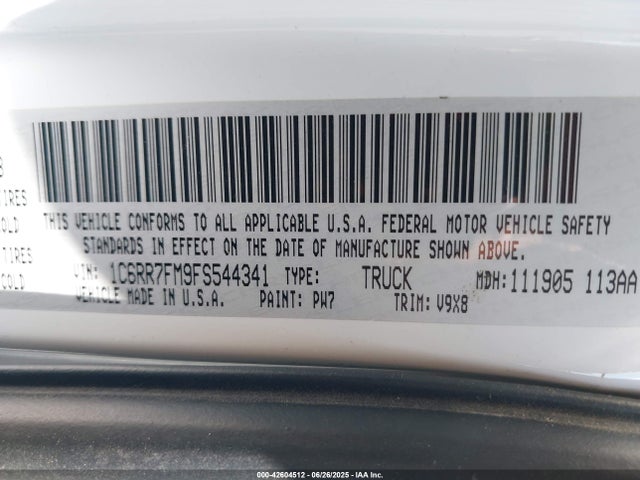 1C6RR7FM9FS544341 RAM 2015