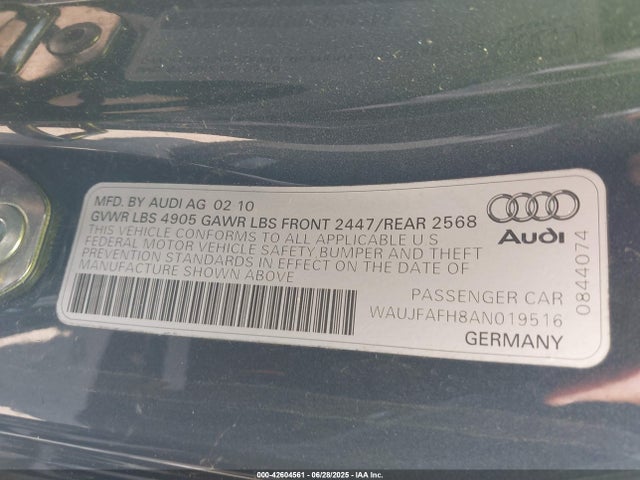 2010 AUDI A5 WAUJFAFH8AN019516 Photo 8