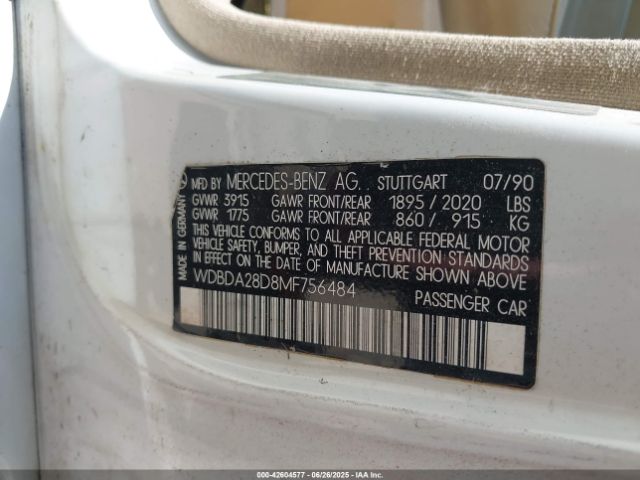 1991 MERCEDES-BENZ 190 WDBDA28D8MF756484 Photo 8