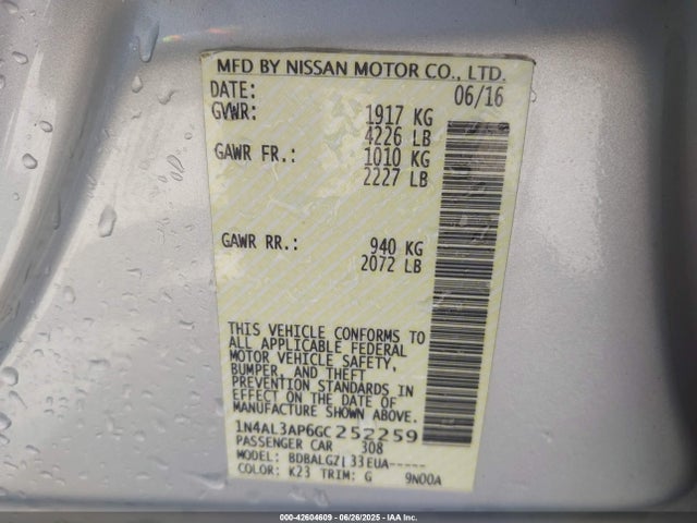 1N4AL3AP6GC252259 Nissan 2016