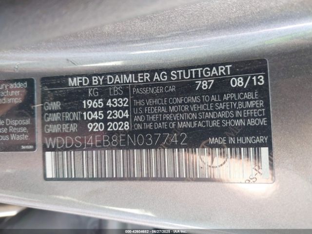2014 MERCEDES-BENZ CLA 250 WDDSJ4EB8EN037742 Photo 8