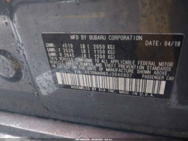 2018 SUBARU LEGACY 4S3BNAR65J3040937 Photo 8