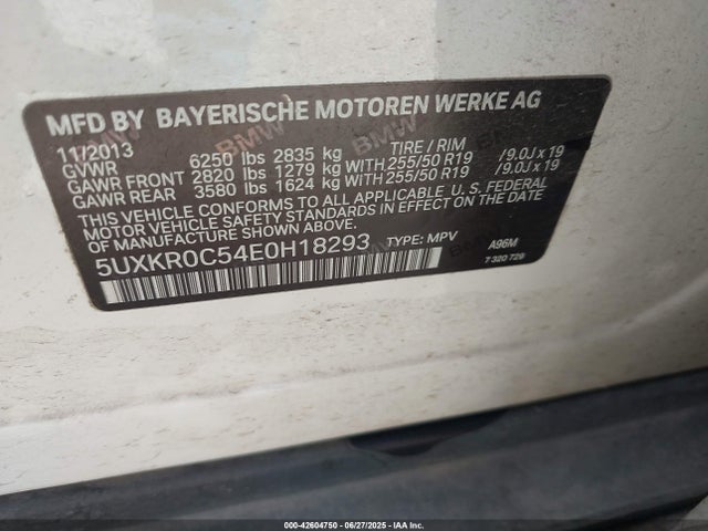 5UXKR0C54E0H18293 BMW 2014