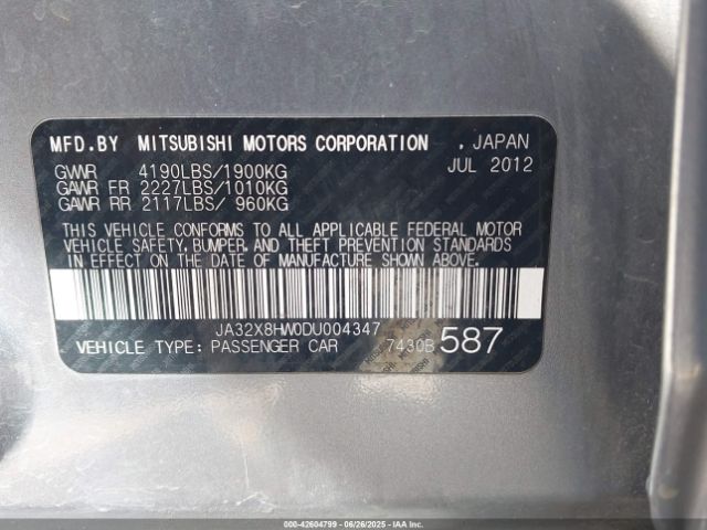 2013 MITSUBISHI LANCER SPORTBACK JA32X8HW0DU004347 Photo 8