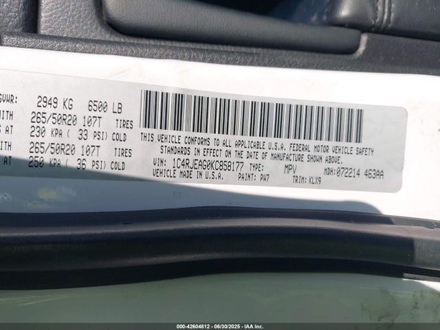 1C4RJEAG0KC858177 Jeep 2019