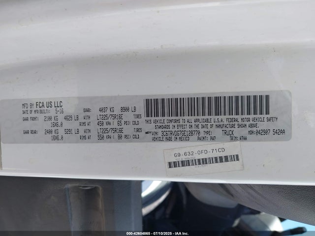 3C6TRVDG7GE128770 RAM 2016