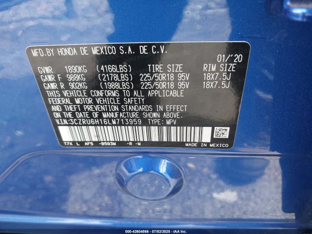 3CZRU6H16LM713959 Honda r18z9