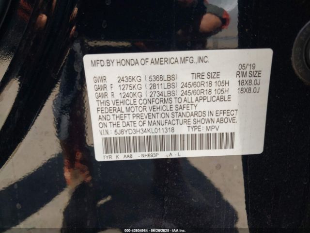 2019 ACURA MDX 5J8YD3H34KL011318 Photo 8
