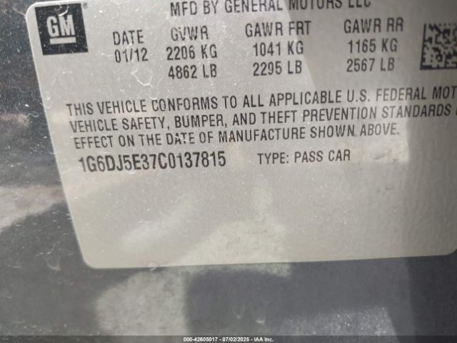2012 CADILLAC CTS 1G6DJ5E37C0137815 Photo 8