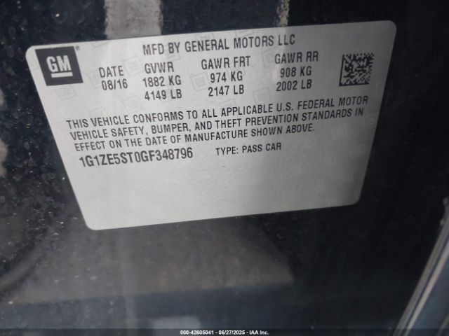 2016 CHEVROLET MALIBU 1G1ZE5ST0GF348796 Photo 8