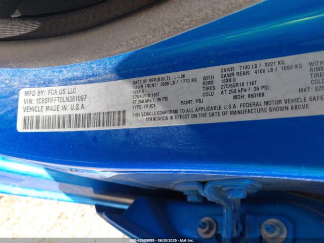 2020 RAM 1500 1C6SRFFT0LN361097 Photo 8