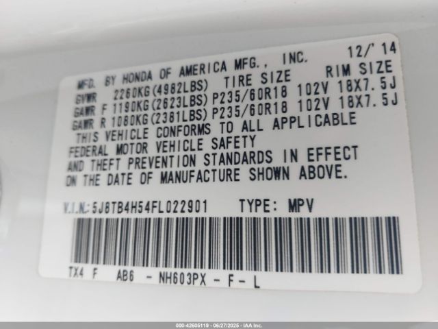 2015 ACURA RDX 5J8TB4H54FL022901 Photo 8