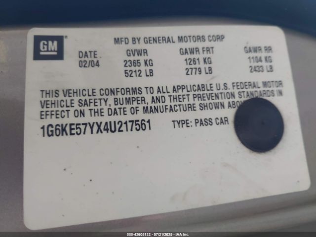 2004 CADILLAC DEVILLE 1G6KE57YX4U217561 Photo 8