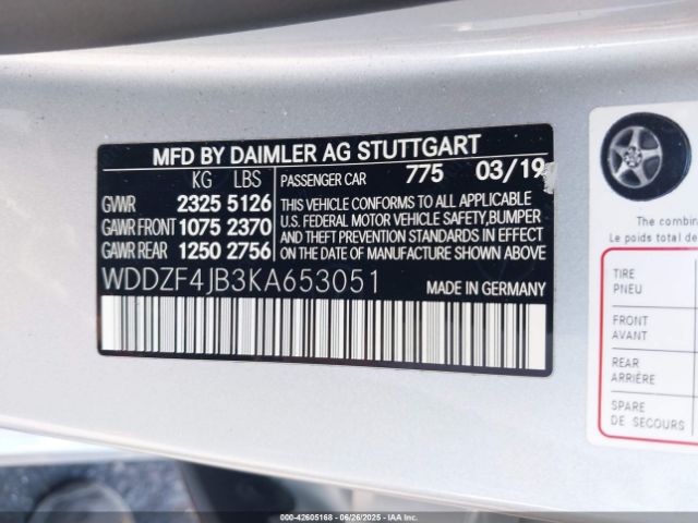 WDDZF4JB3KA653051 Mercedes-Benz m274