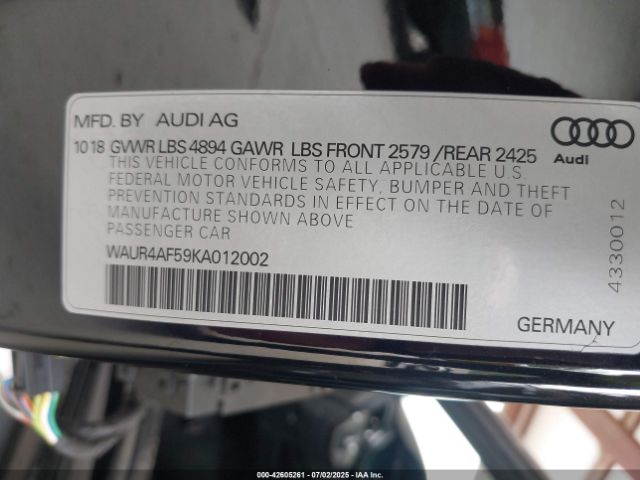 2019 AUDI S5 WAUR4AF59KA012002 Photo 8