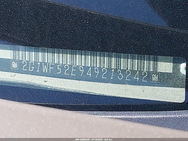 42605359 :رقم المزاد ، 2G1WF52E949213242 vin ، 2004 Chevrolet Impala مزاد بيع