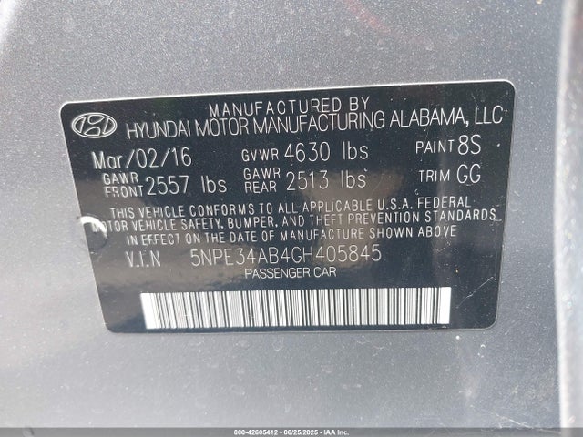 5NPE34AB4GH405845 Hyundai dohc t-gdi theta-ii