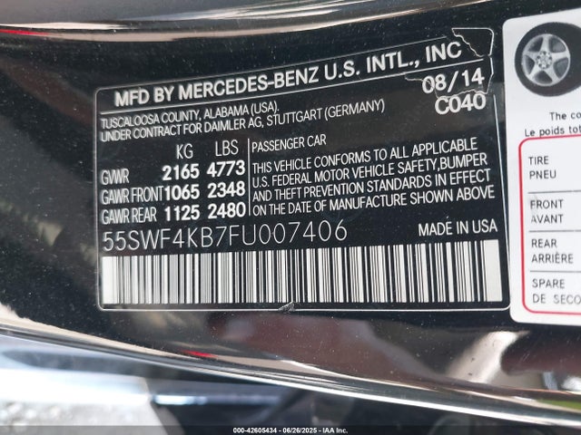 55SWF4KB7FU007406 Mercedes-Benz C-Class