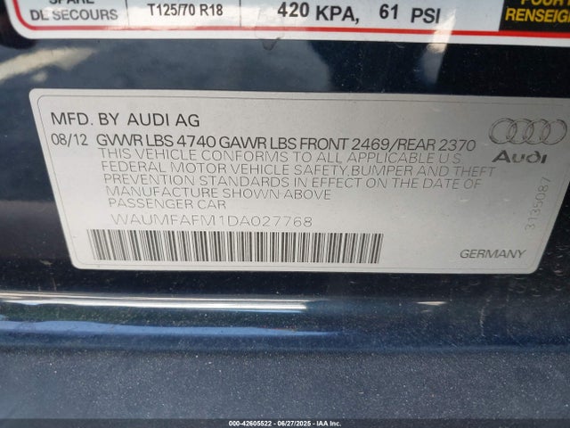 2013 AUDI A3 WAUMFAFM1DA027768 Photo 8