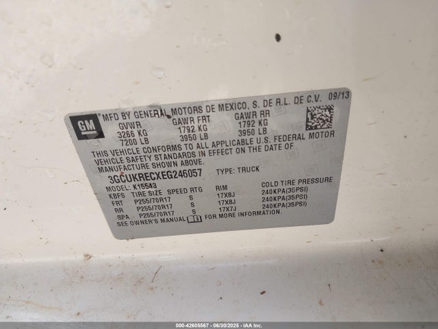 3GCUKRECXEG246057 Chevrolet l83 - vvt, afm (active fuel management), aluminum