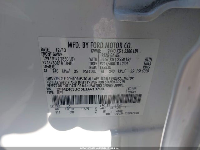 Ford Edge 2014 2FMDK3JC5EBA10790 Image 9