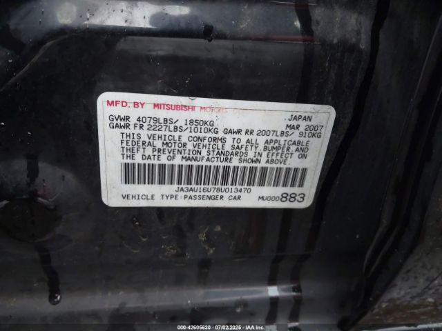 2008 MITSUBISHI LANCER JA3AU16U78U013470 Photo 8