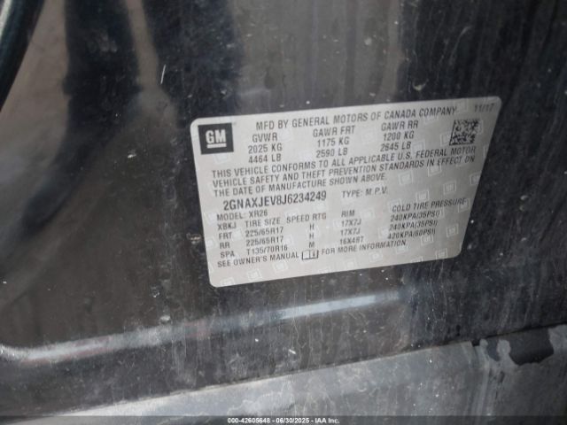 2018 CHEVROLET EQUINOX 2GNAXJEV8J6234249 Photo 8