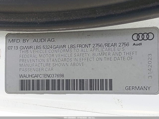 2014 AUDI A6 WAUHGAFC1EN037698 Photo 8