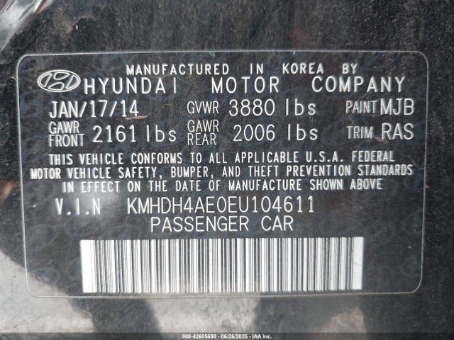 Hyundai dohc mpi nu 2014 KMHDH4AE0EU104611 Image 9