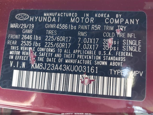 KM8J23A43KU003161 Hyundai gdi nu
