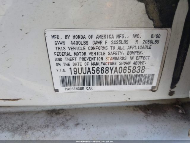 2000 ACURA TL 19UUA5668YA065838 Photo 8