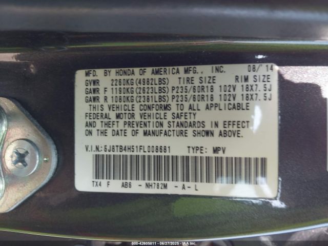 2015 ACURA RDX 5J8TB4H51FL008681 Photo 8