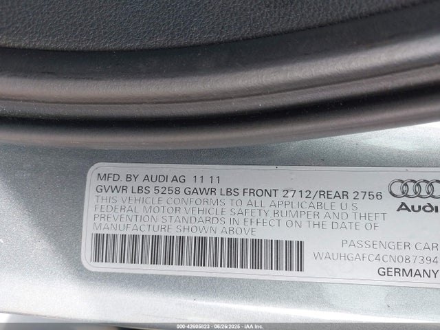 2012 AUDI A6 WAUHGAFC4CN087394 Photo 8