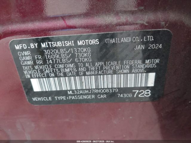 2024 MITSUBISHI MIRAGE ML32AUHJ7RH008379 Photo 8