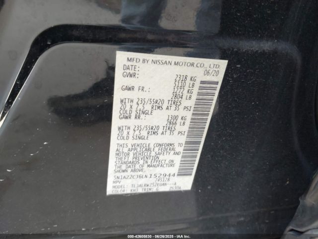 2020 NISSAN MURANO 5N1AZ2CJ6LN152944 Photo 8