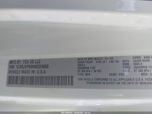1C4RJXP69RW224868 Jeep 2024